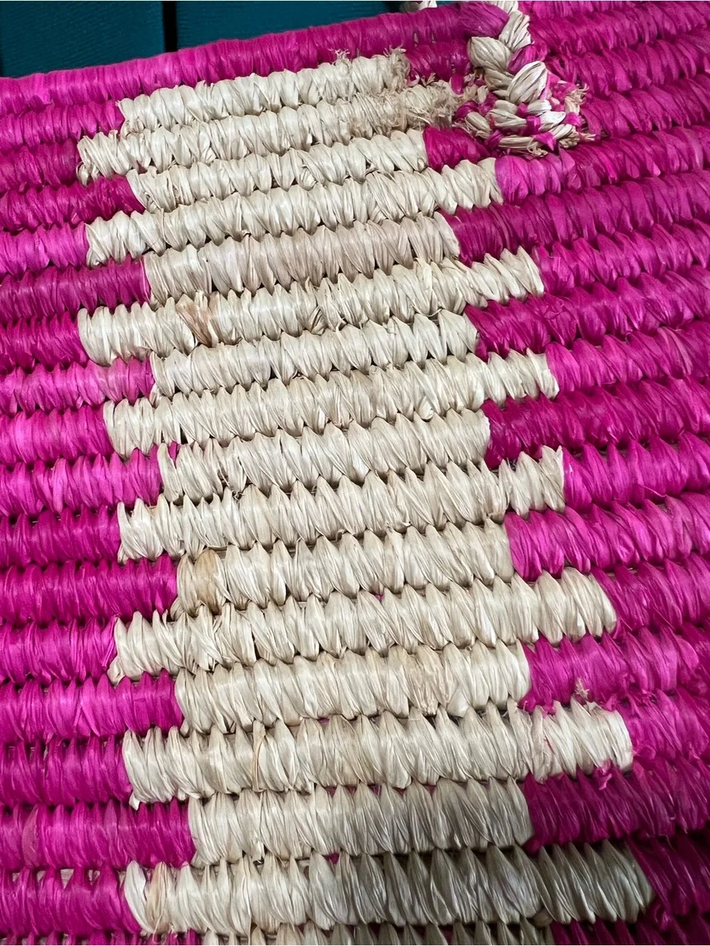 Kate Spade Pink and Cream Woven Stripe Tote